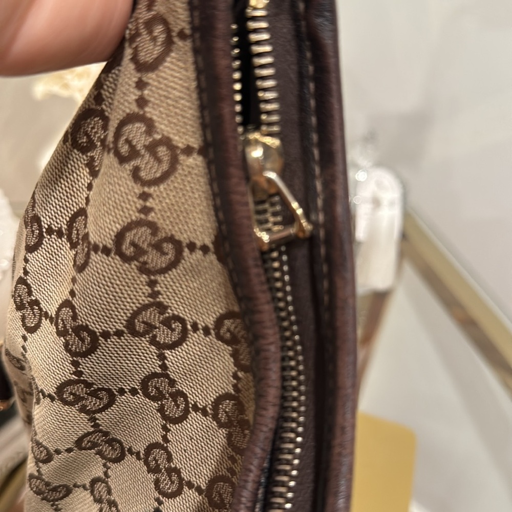 Gucci Abbey Large D-Ring GG Canvas Hobo Shoulder Bag - Rehabbed - Picture 13 of 16